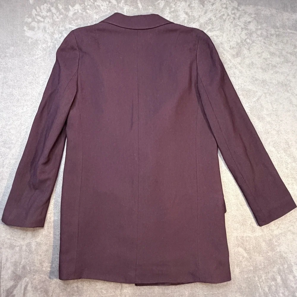 AllSaints Aleida Blazer Womens US 4 Plum Purple Open Front Jacket Lined Pockets